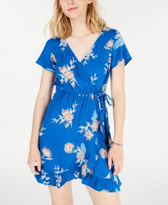 roxy floral wrap dress