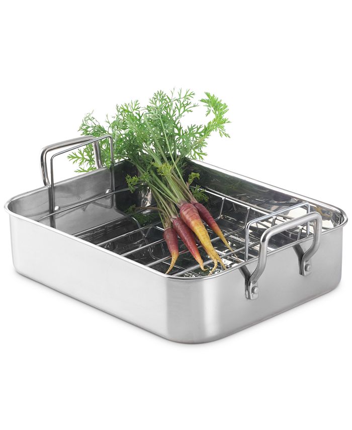 Martha Stewart Collection Open Rectangular Roaster with Stainless Steel