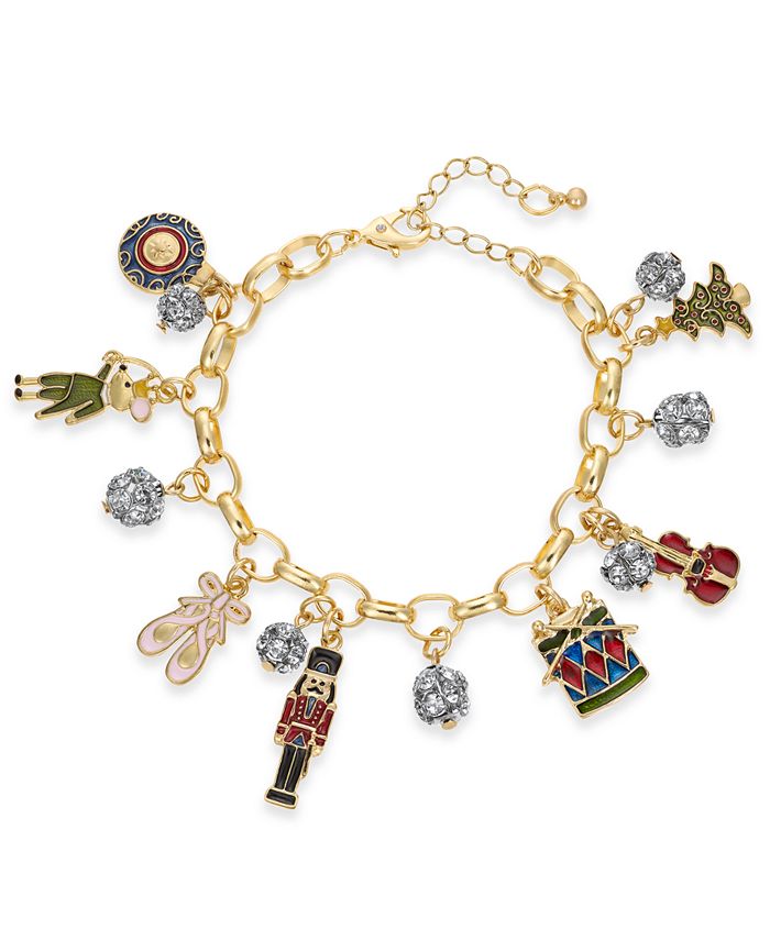 Charter Club GoldTone Pavé Nutcracker Charm Bracelet, Created for Macy