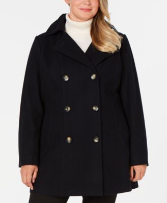 Hooded Peacoat Plus Size Top Ers, Womens Hooded Peacoat Plus Size