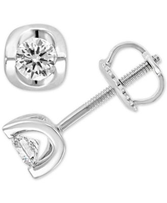 tension set diamond earrings