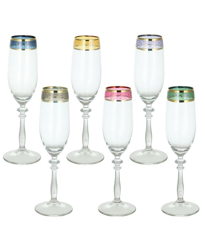 Three Star Multicolor Italian Wine Glasses Flutes Set Of 6 Reviews Glassware Drinkware Dining Macy S Get the best deal for multicolor stemless wine glasses from the largest online selection at ebay.com. macy s
