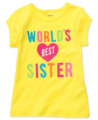 Carter's Kids T-Shirt, Little Girls World's Best Sister Tee - Kids - Macy's