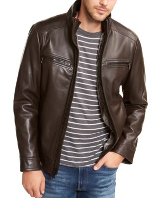 calvin klein mens leather jacket