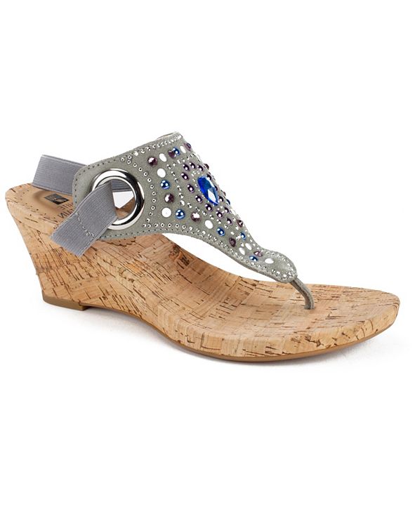 white mountain embellished sandals