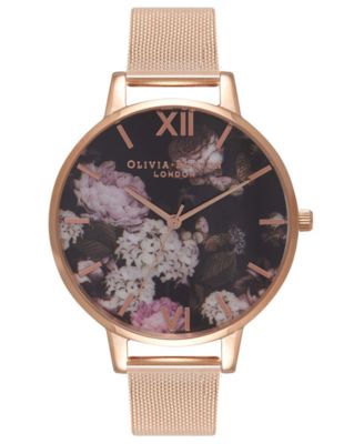 olivia burton watch rose gold mesh