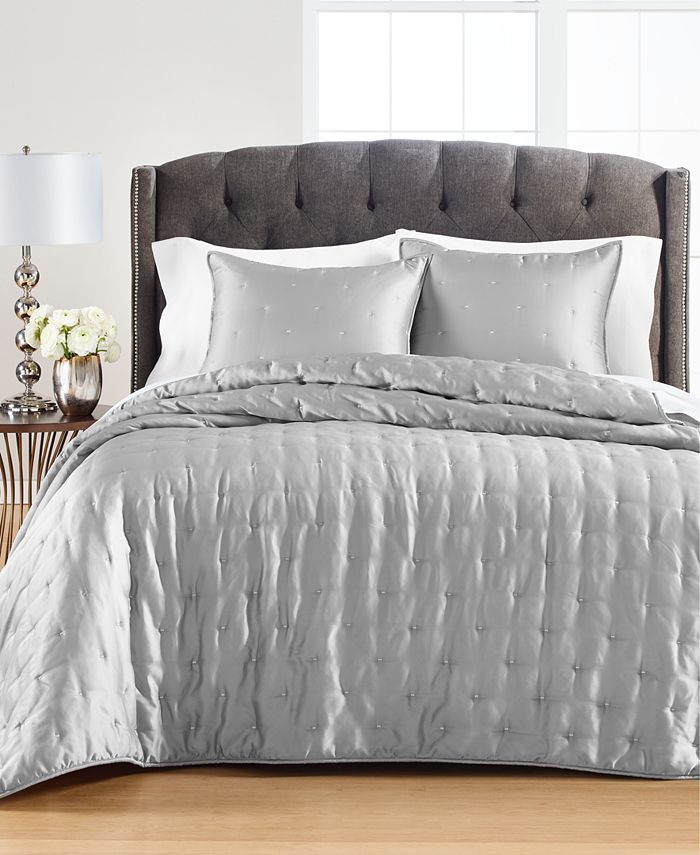 Martha Stewart Collection Tufted Satin Twin Quilt, Created for Macy's