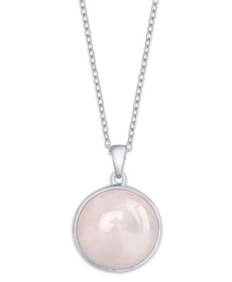 rose quartz pendant necklace sterling silver