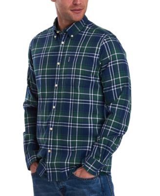 barbour checked shirt mens