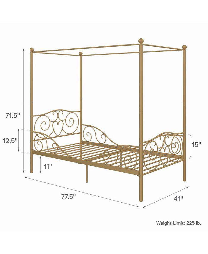 Everyroom Whimsical Metal Canopy Bed Twin Size Reviews Furniture Macy S