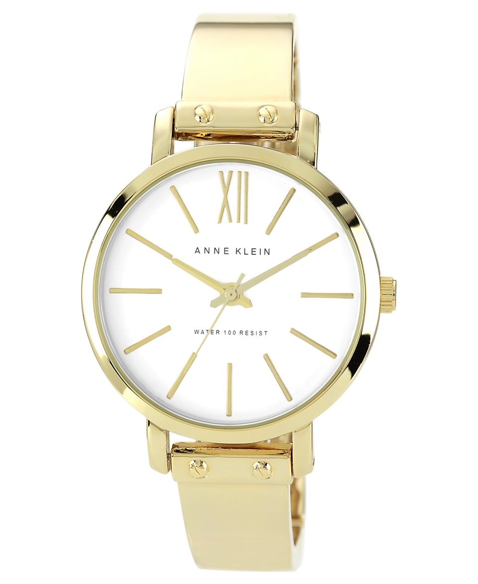 Anne Klein Watch, Womens Gold Tone Bangle Bracelet 36mm AK 1254WTGB