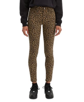 high rise leopard print jeans