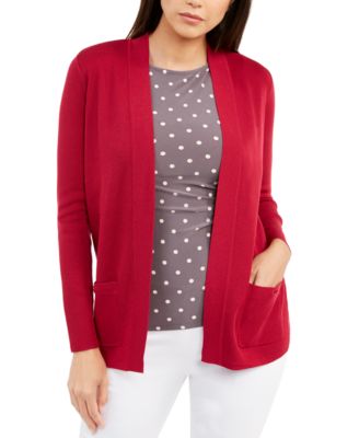 macy's red cardigan sweater
