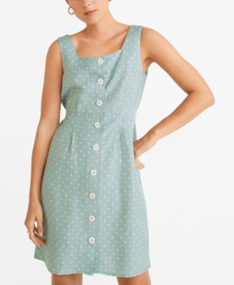 mango green polka dot dress