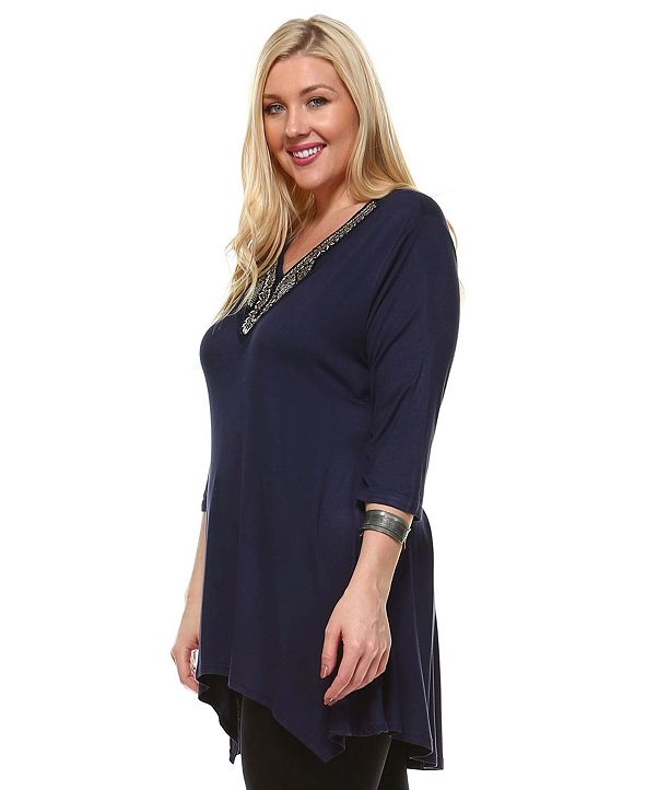 White Mark Plus Size Tonya Top/Tunic & Reviews Tops Women Macy's