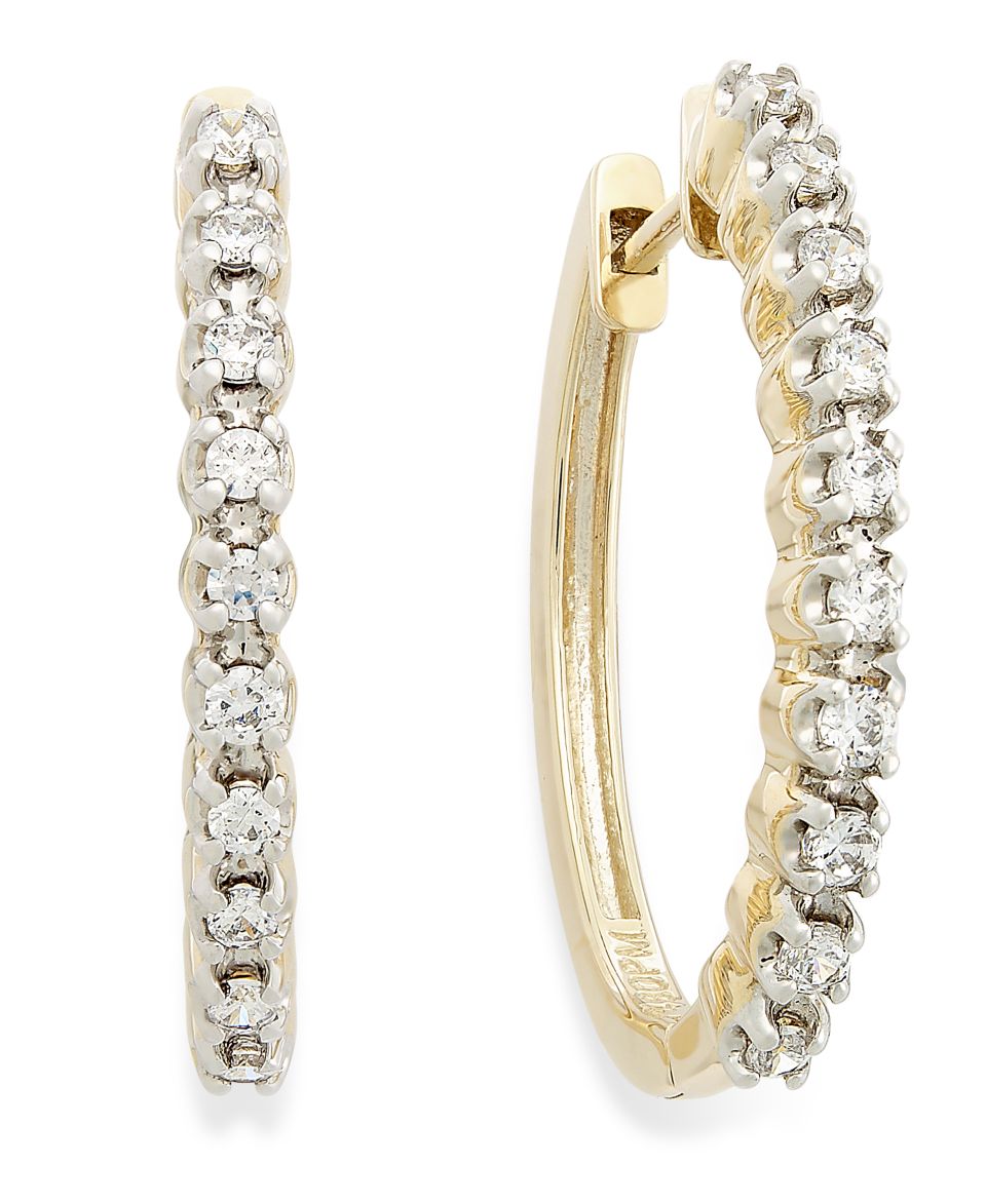 YellOra Diamond Earrings, YellOra Diamond Twist Hoop Earrings (1/4 ct. t.w.)   Earrings   Jewelry & Watches