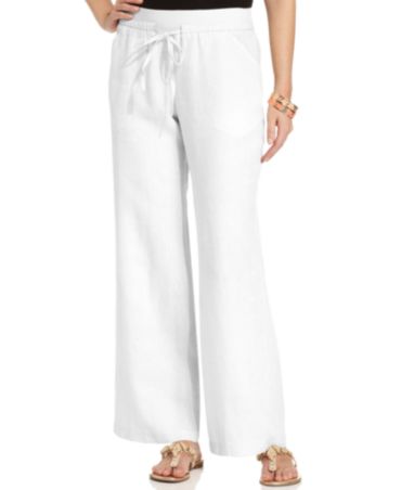 Style&co. Petite Drawstring Linen Pants - Pants - Women - Macy's