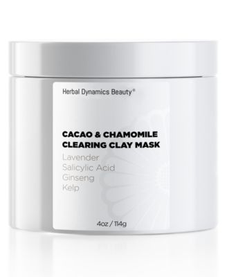 Очищающая глиняная маска Herbal Dynamics Beauty с какао и ромашкой 200 г коричневого цвета