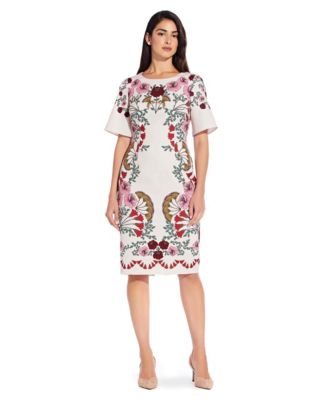 adrianna papell floral sheath dress