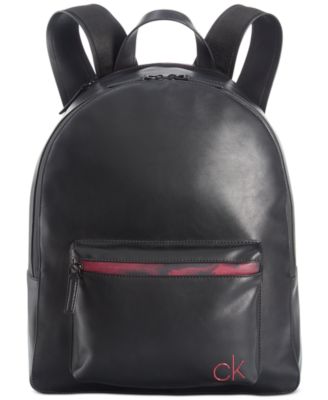calvin klein leather backpack mens