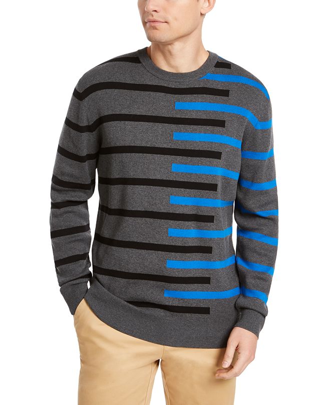 DKNY Men's Regular-Fit Asymmetrical Stripe Sweater & Reviews - Sweaters ...