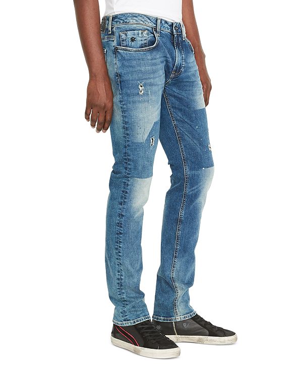 Buffalo David Bitton Men's AshX SlimFit Stretch Destroyed Jeans & Reviews Jeans Men Macy's