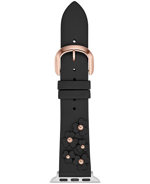 Kate Spade New York Women S Interchangeable Studded Floral Black Leather Apple Watch Strap 38mm 40mm Reviews Fashion Jewelry Jewelry Watches Macy S