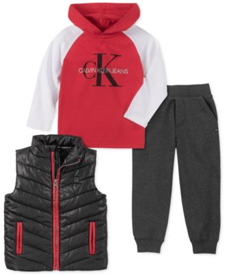 boys red hoodie vest