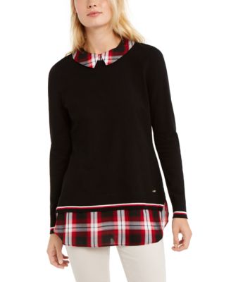 tommy hilfiger layered look sweater