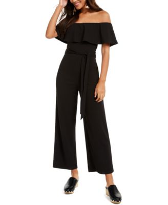 macy's off the shoulder jumpsuit