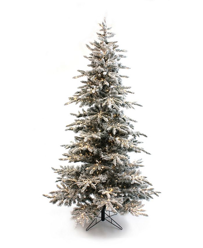 Perfect Holiday 9 Pre Lit Slim Flocked Christmas Tree With Clear Led Lights Reviews Shop All Holiday Home Macy S Allstate floral 17 flocked artificial christmas tree lights up with usb ~new~. pre lit slim flocked christmas tree