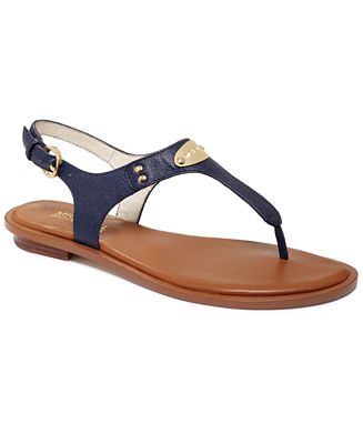 MICHAEL Michael Kors MK Plate Flat Thong Sandals - Shoes - Macy's
