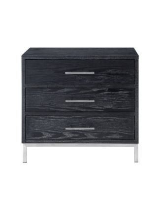 Nicole Miller Lance 3 Drawer Nightstand With Metal Base Reviews Furniture Macy S