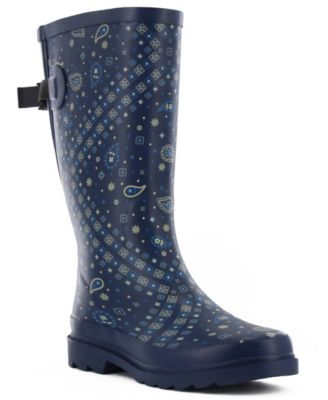 Wide-Calf Rubber Rain Boots 