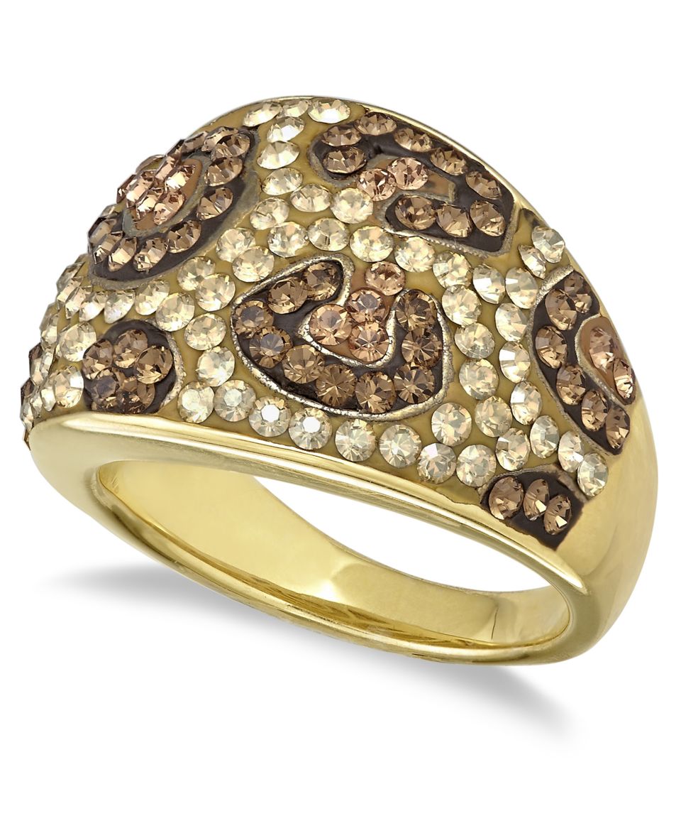 Kaleidoscope 18k Gold over Sterling Silver Ring, Swarovski Crystal Cheetah Print Ring (1 3/8 ct. t.w.)   Rings   Jewelry & Watches