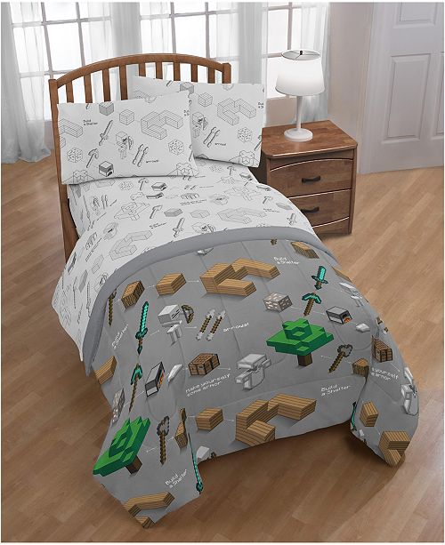 Minecraft 4 Piece Twin Comforter Set Reviews Bed In A Bag Bed Bath Macy S