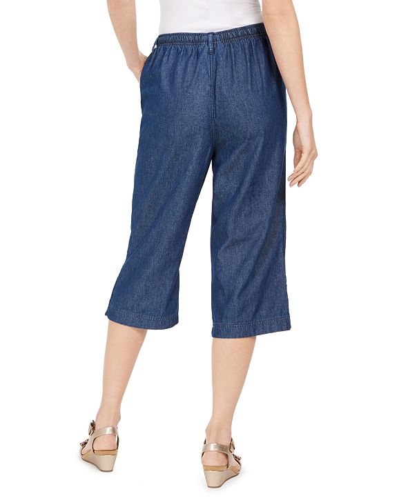 Karen Scott Cotton Denim Capri Pull-On Jeans, Created for Macy's ...