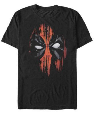 Мужская футболка Marvel с рисунком Дэдпула с большим лицом и коротким рукавом черного цвета