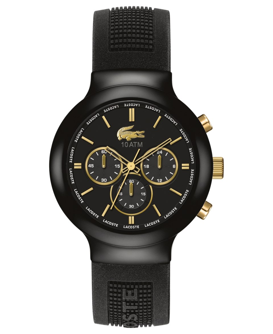 Lacoste Watch, Mens Chronograph Borneo Black Silicone Strap 44mm 2010687   Watches   Jewelry & Watches