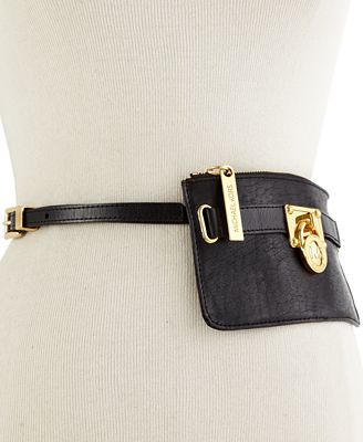 MICHAEL Michael Kors Lock Charm Leather Belt Bag Belt - Handbags ...