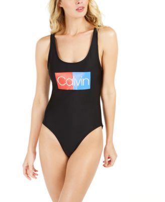 macy's calvin klein one piece bathing suit