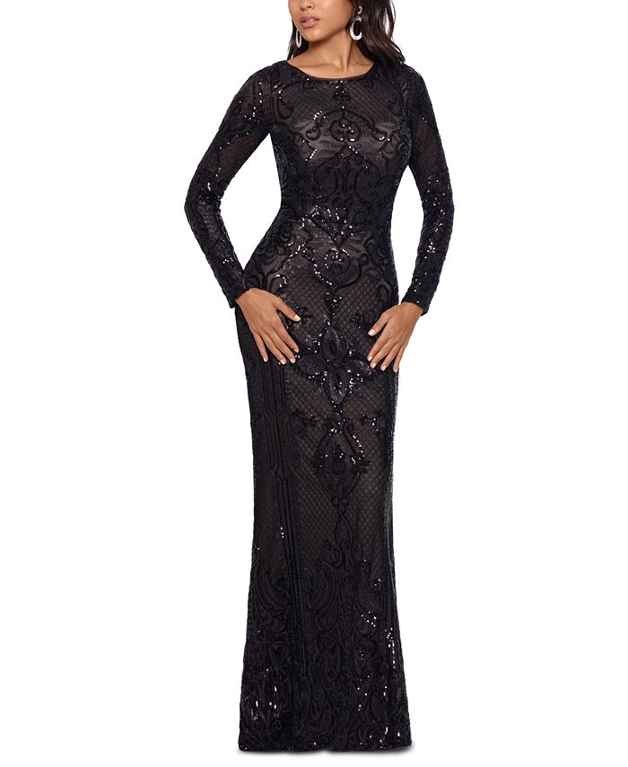 Betsy & Adam Embellished Embroidered Gown & Reviews - Dresses - Women ...
