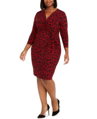 plus size red leopard print