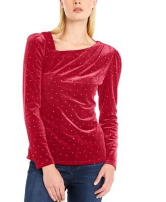 macys velvet tops