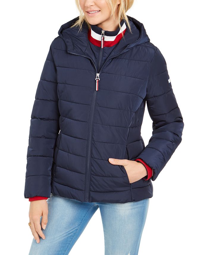 Tommy Hilfiger Hooded Puffer Jacket & Reviews - Jackets & Blazers ...