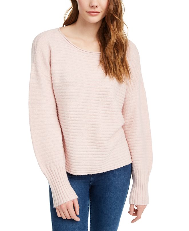 Pink Rose Juniors' Ribbed Sweater & Reviews - Sweaters - Juniors - Macy's