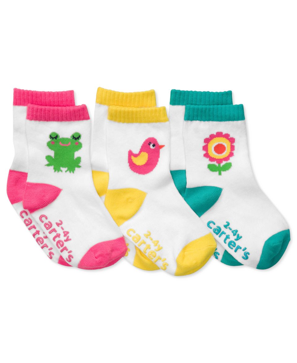 Carters Kids Socks, Little Girls or Toddler Girls Rainbow Three Pack