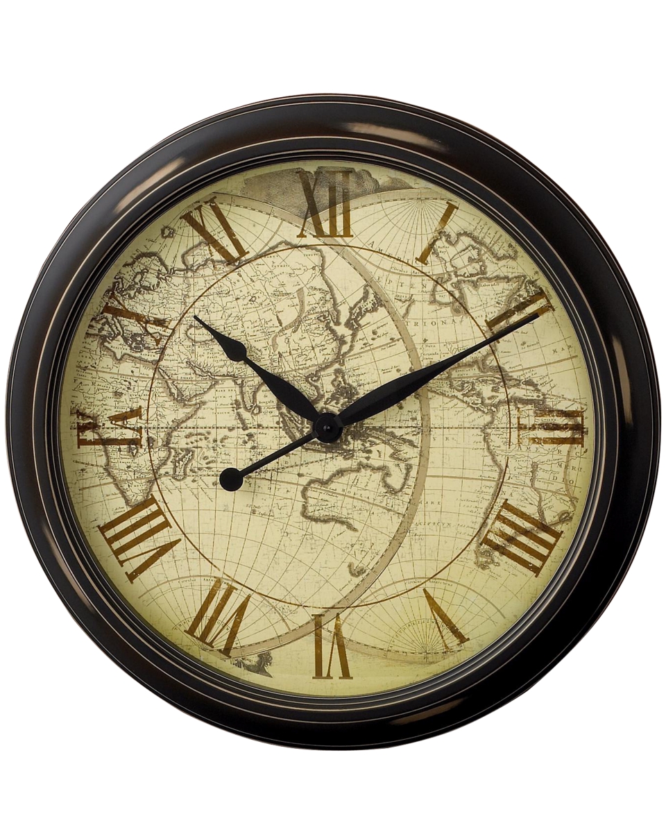 Infinity Instruments Distressed Map Wall Clock, 24   Clocks   For The Home