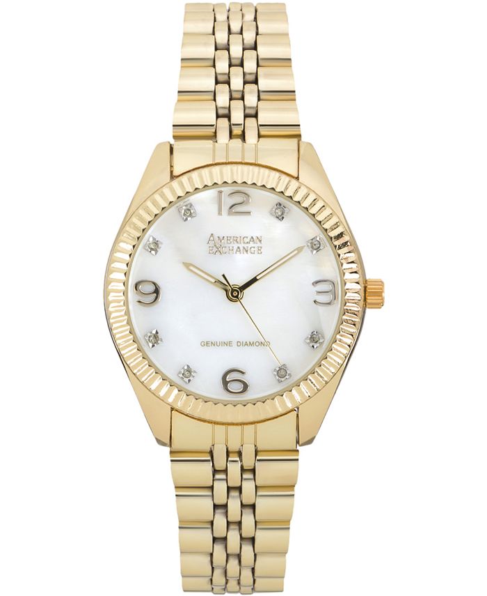 American Exchange Ladies Genuine Diamond Collection Watch, 34mm ...