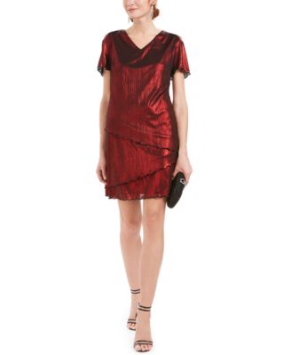 petite metallic dress